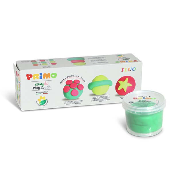 Plastilina Morocolor Primo, 3 culori fluorescente in recipient plastic, 100g Plastilina Morocolor Primo, 3 culori fluorescente in recipient plastic, 100g